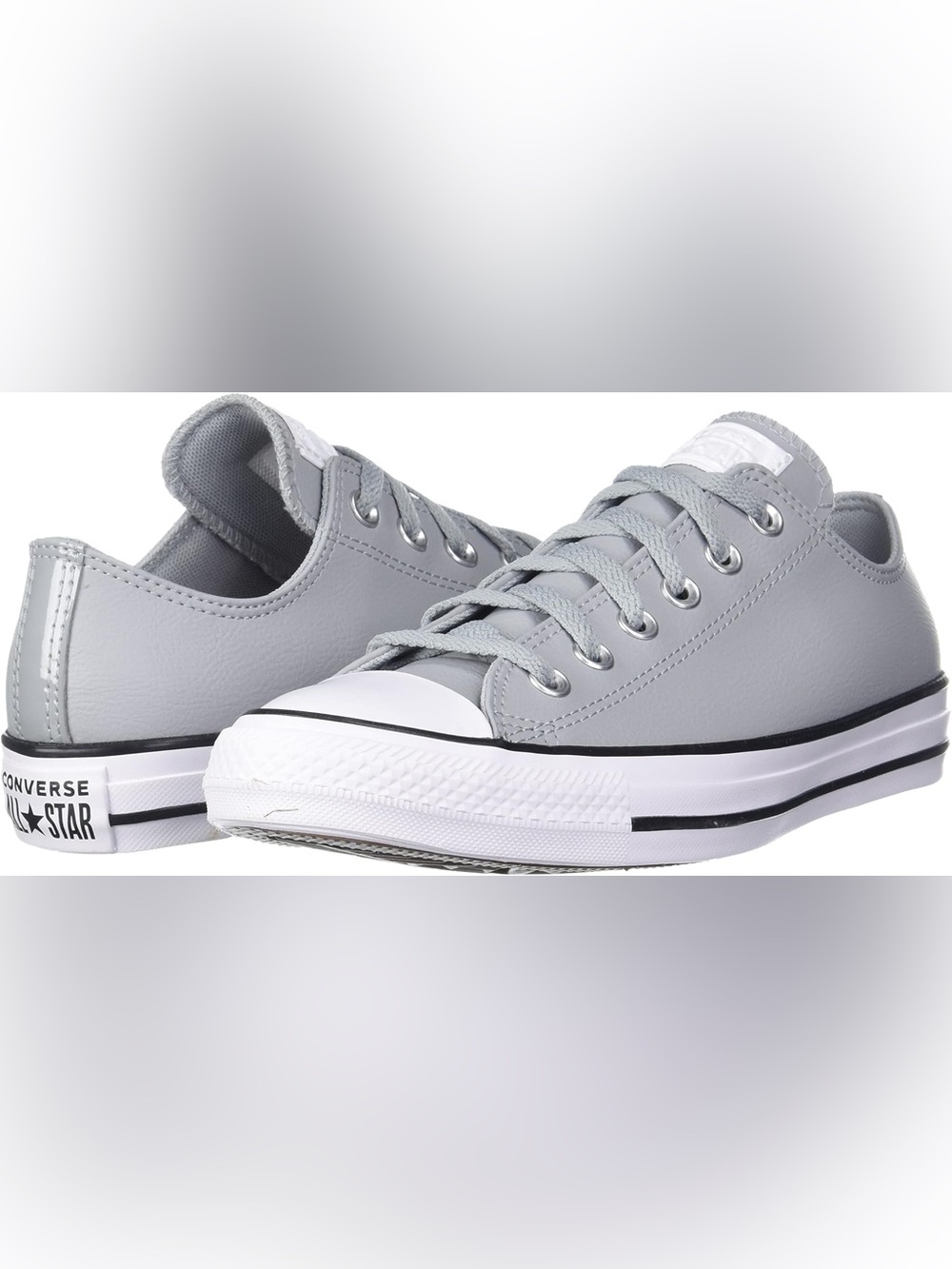 Converse Women's Chuck Taylor All Star Leather and Shine ASH Stone/White Sneake